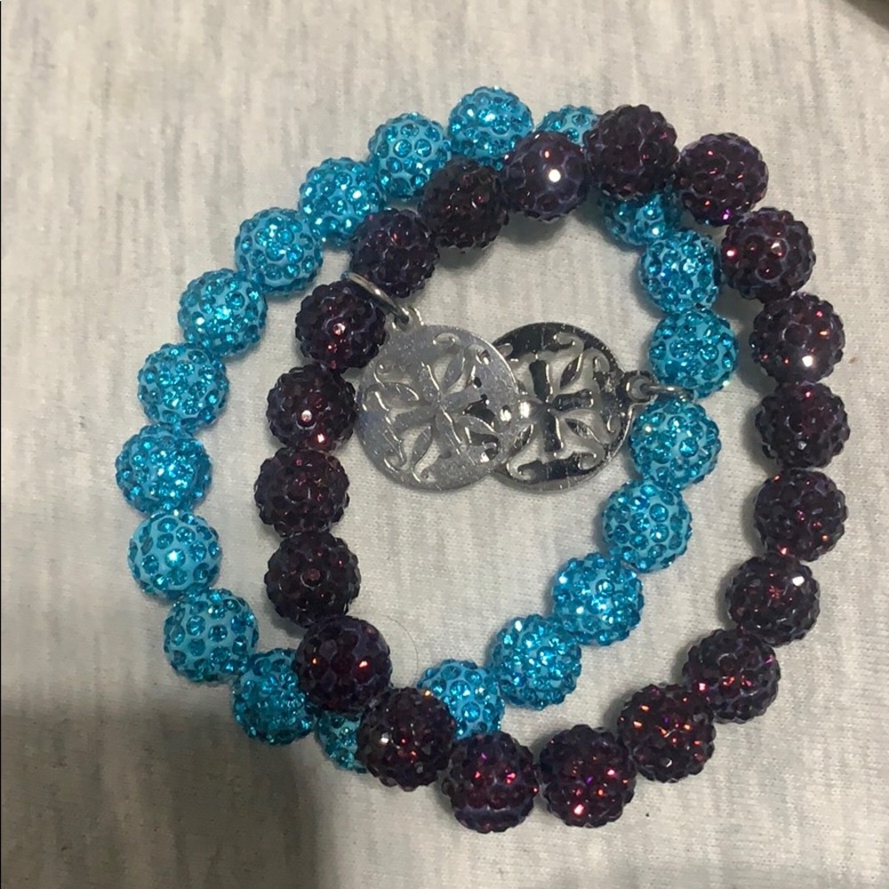 Blue & Purple Rustic Cuff bracelets.